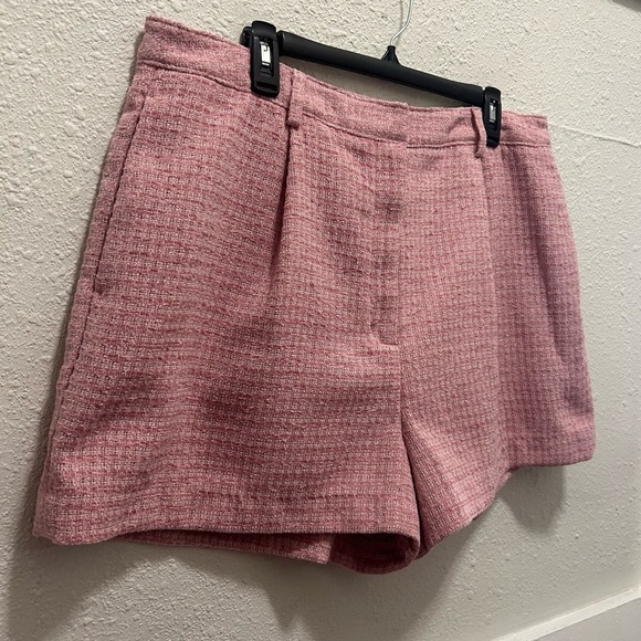 Ryegrass Zephyr Pink Tweed High Rise Shorts NWT Size 16 - Picture 4 of 7